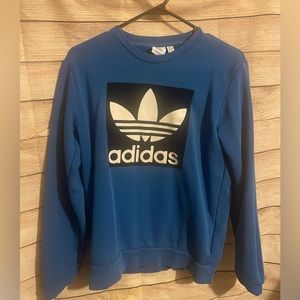 Youth Adidas sweatshirt. Blue with a velvet logo.  Large. Great condition.